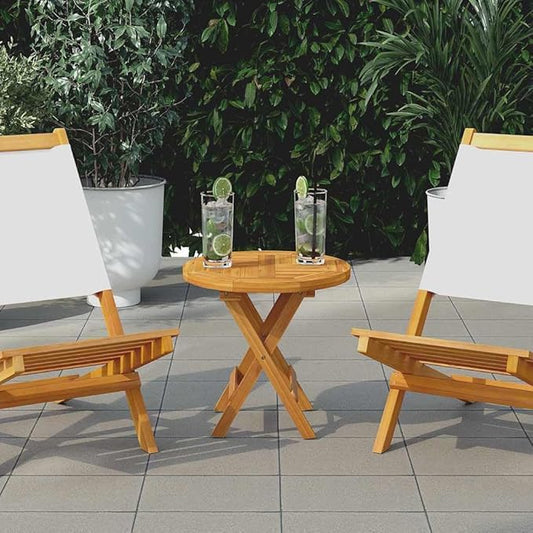Round Teak Tabletop 15.7" Solid Wood Butcher Block Countertop for Dining Room Coffee Bar Outdoor Patio Kitchen Island Breakfast Nook