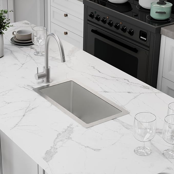 Kitchen And Bar Sink,10x18 Inch Stainless Steel Drop In Single Bowl Undermount RV Prep Small Kitchen&Bar Sink Ideal Choice For Small Space Come With Bottom Grid,Soap Mat And Drain Assembly