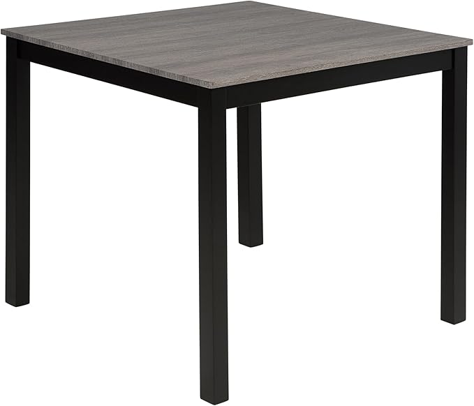 5-Piece Counter Height Dining Table Set for 4, Wooden Kitchen Table and Chairs Set of 4, Square Dining Room Table with Upholstered Seats for Kitchen and Dining, Light Grey & Black Two Tone