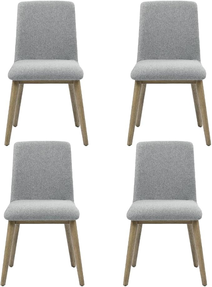 Farmhouse Dining Chairs Set of 2 - Upholstered Mid Century Armless Side Chairs with Back, Durable Polyester Fabric for Kitchen Island, Living Room, Restaurant