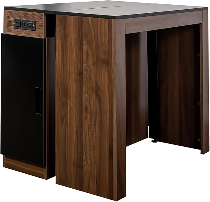 Dining Table for 6-8 People, 118.11" Multifunctional Extendable Kitchen Table for Home Dining Room, Modern Large Long Dining Room Console Table for Big Family Restaurant Furniture, Walnut Black