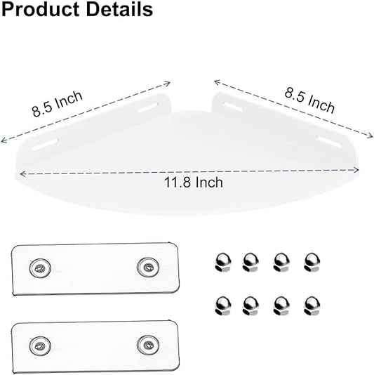 Corner Shelves wall Mounted Home Decor Floating Shelves (White)