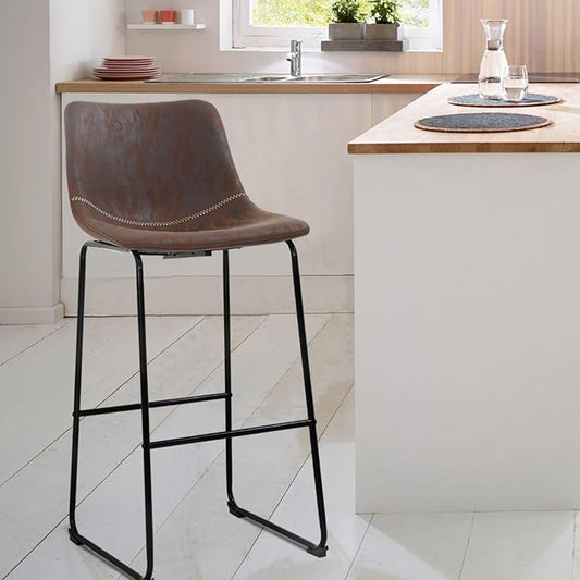 PayLessHere Dining Chairs Set of 2 Kitchen Chairs Living Room Chairs Counter Stools with Backs Leather Island