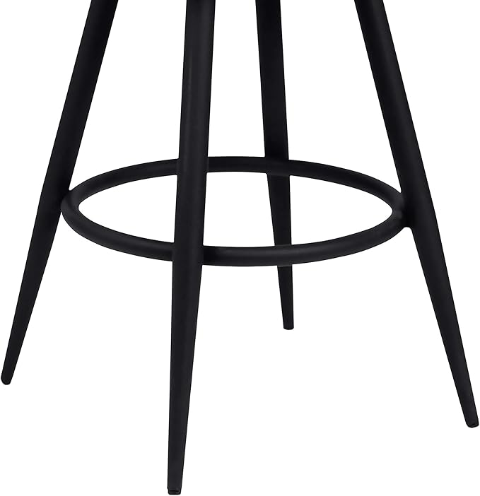 Armen Living Justin Modern Farmhouse 30" Seat Height Swivel Vintage Gray Faux Leather Bar Stool with Black Metal Legs for Kitchen Island Counter, Set of 2