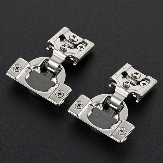 Ravinte 5/8 Inch Overlay Cabinet Hinges - 10 Pack (5 Pairs) Soft Close Hidden Door Hinges for Kitchen - Stainless Steel Adjustable Hardware, Satin Nickel
