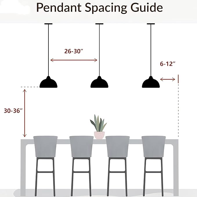 FCTWAKS Mid Century Modern Pendant Light, 15" Nordic Hanging Ceiling Light Fixture with 4-Tier Metal Shade, E26 Base, Vintage Pendant Lamp for Kitchen Island, Dining Room White