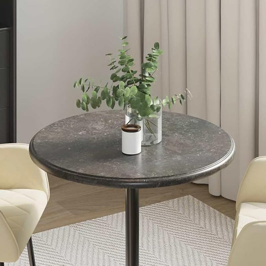 Black Marble Table Top ร23.6"x1" Solid Dining Coffee Desk Surface Replacement for Kitchen Bar Office Bedroom Living Room Indoor Outdoor