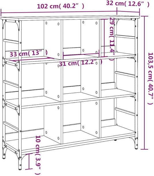 Black Industrial Sideboard, Engineered Wood, Matte Finish, 40.2x40.2x40.7 Inch Large Buffet Cabinet with Adjustable Feet, for Living Room, Hallway Kitchen Furniture