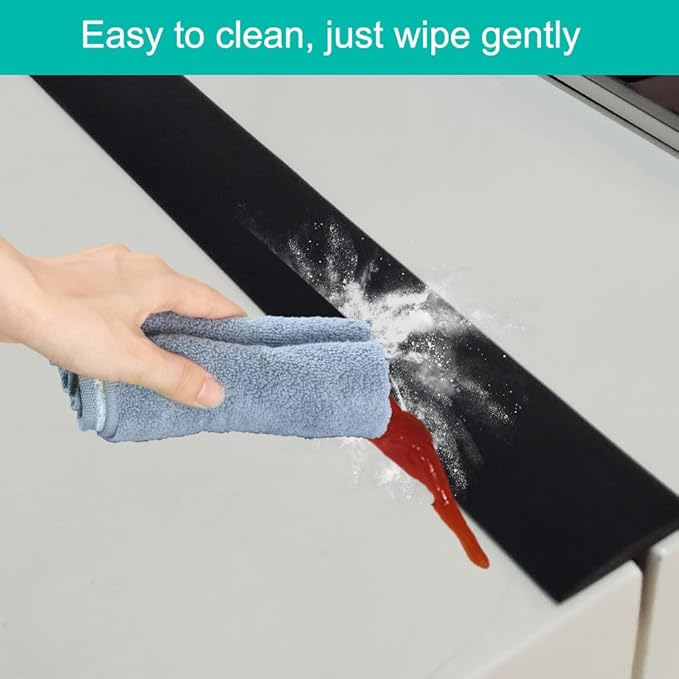 Stove Counter Gap Cover, Extra Long 30" Silicone Kitchen Gap Filler (for 0.2-1 inch Gap), 4/5 Deep Insert Tab, One Size Fit 21&25 Countertop(Set of 2, Black)