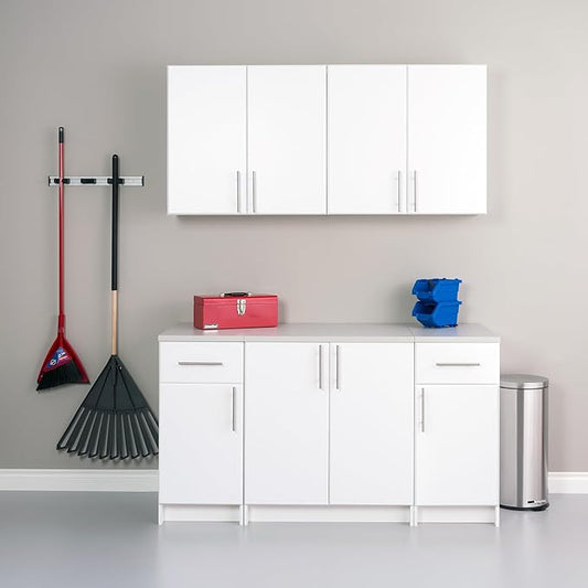 Prepac Elite 32” Wall Mount White Storage Cabinet with 1 Adjustable Shelf, Base Unit Ideal for Bathroom Cabinet, Kitchen, Garage, Home Office and More, 32”W x 36”H x 24”D