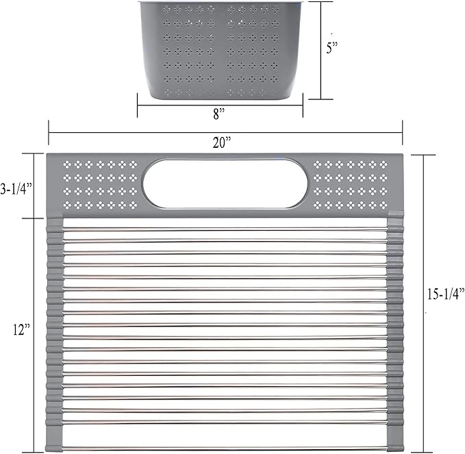 33 x 22 x 9 Inch Top-mount/Drop-in Stainless Steel Single Bowl Kitchen Sink with Strainer and Dishrack - 18 Gauge Stainless Steel-1 Faucet Hole