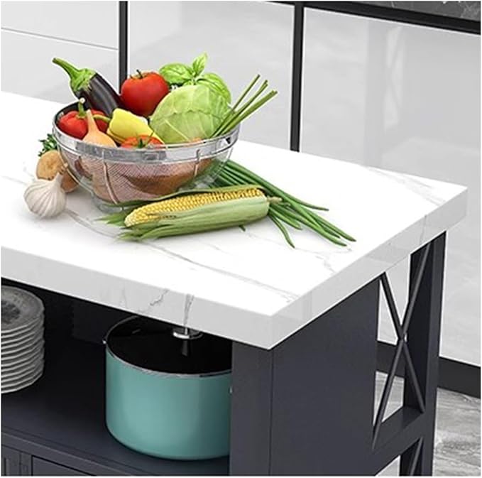 Kitchen Mobile Island Counter Kitchen Open Sideboard Dining Table Movable Island Storage and Cooking Table Kitchen Control Panel