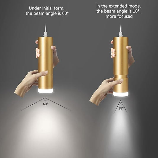 OKELI Modern Pendant Lights,Gold LED Mini Kitchen Island Lights Adjustable Focus Pendant Lighting for Kitchen Island Bedroom Dining Room Bar Shop,20W,4000K,ETL5026458(3 Pack)