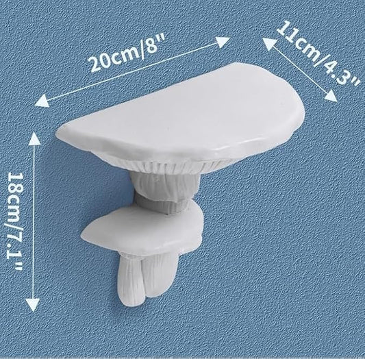 UITWMKTG 1 Pack Mushroom Shelves Floating Shelf Cottage Core Wall Decor Cute Hanging Shelf for Home Living Room Bedroom Kitchen Unique Wall Decor White