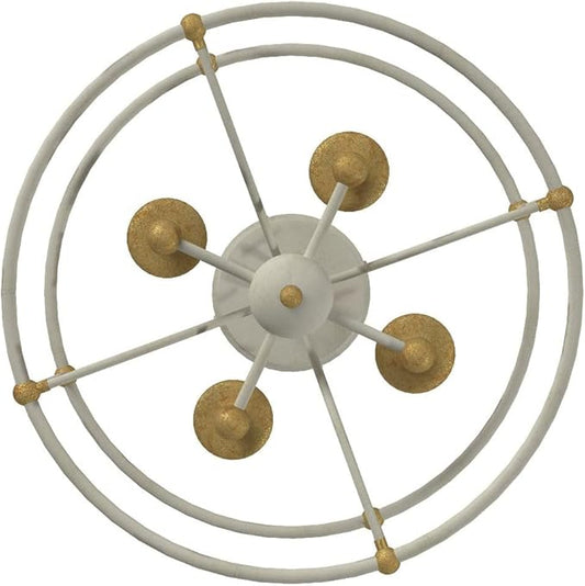 Minka Lavery 1049-701 Westchester County Semi-Flush, 4-Light, 240 Total Watts, 15.75-in H x 14.75-in W, Farm House White with Gilded Gold Leaf