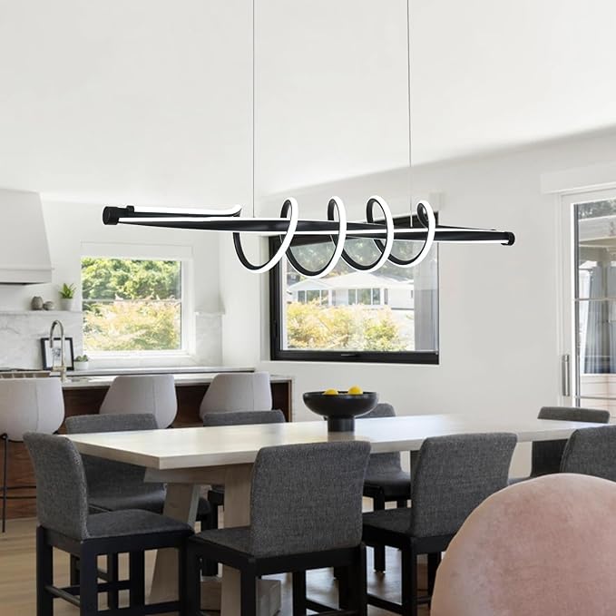 Led Chandelier,Dimmable Modern Led Chandelier for Dining Room Light Fixture with Remote,Led Pendant Light Kitchen Island Lighting Color Changing 3000K-6500K Hanging Ceiling light for Living Room