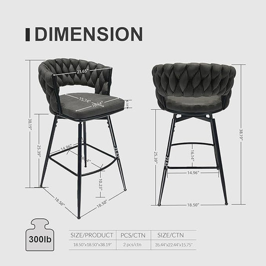 LUMISOL Bar Stool Set of 2, Golden Legs Bar Stools No Adjustable Kitchen Island Chairs Upholstered Bar Chair Counter Stool Arm Chairs with Back Footrest, Tan