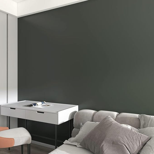 Decotalk 400x17.7 Inch Dark Green Peel and Stick Wallpaper Dark Green Wallpaper for Bedroom Accent Wall, Solid Green Wall Paper Self Adhesive Solid Color Contact Paper for Cabinets Green Vinyl