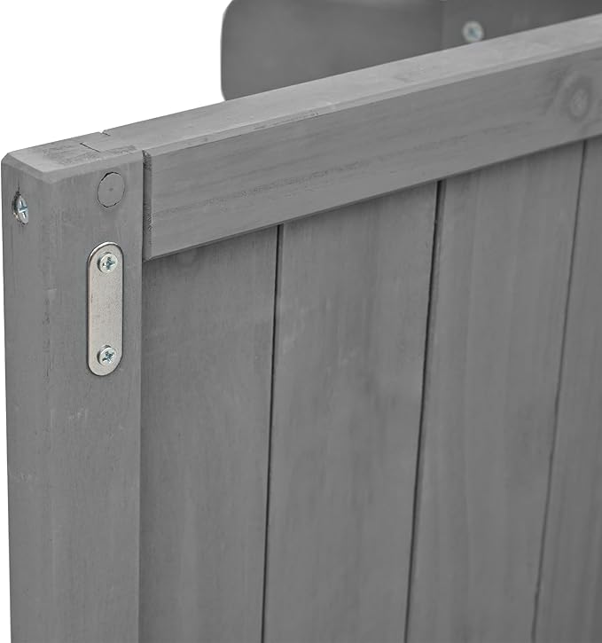YOPTO Outdoor Kitchen Island Fir Wood Kitchen Island with Stainless Steel Top,Ample Storage Space,Towel and Spice Racks and a Bottle Opener for Outdoor,Grey