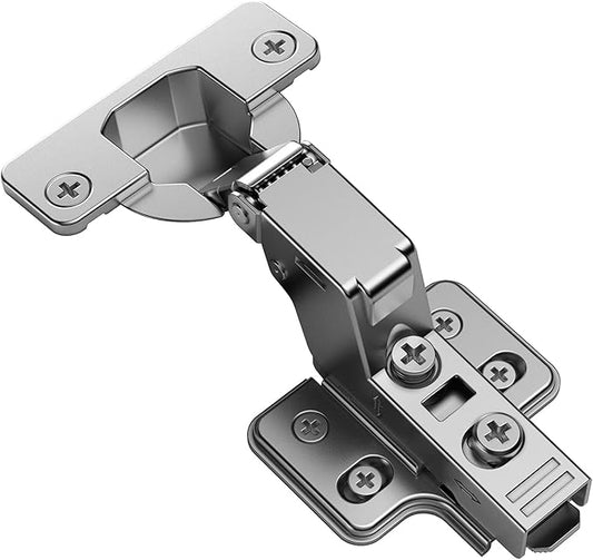Kimdot 4-Pack Frameless Inset Soft Close Cabinet Hinges, Clip-On Self-Closing European Hinges, Cabinet Door Hinges with Screws, Concealed Kitchen Cabinet Hinges for Modern funiture.