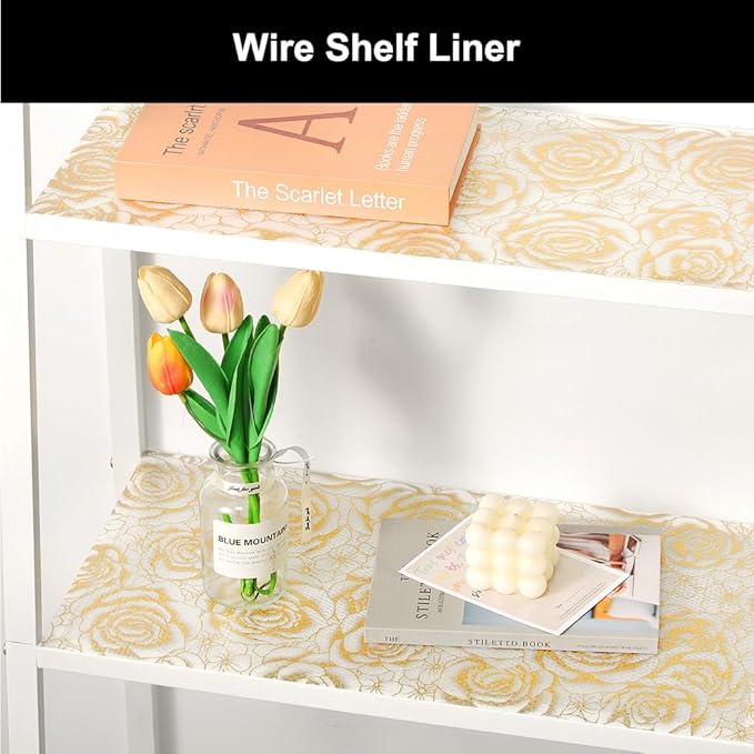 Cooyes Shelf Liner – Premium Non-Adhesive Cabinet & Drawer Liner for Kitchen – Waterproof Shelf Paper with Modern Pattern – Durable EVA Cabinet Mat – Easy to Cut (17.5" W x 78.7" L)