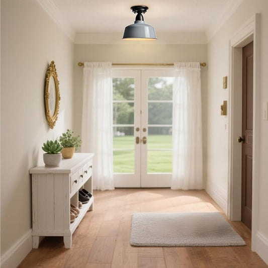White Ceiling Light Fixture Macarons Indoor Hallway Ceiling Light Kitchen Over Sink Laundry Basement 10 in Barn Outdoor Ceiling Lights for Porch…
