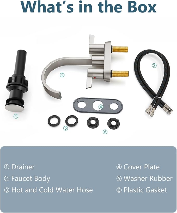 Aolemi Bathroom Faucets for Sink 3 Hole,4 Inch Centerset Waterfall Faucet 2 Handle for Bathroom Sink with Pop-Up Drain and Supply Lines Brushed Nickel