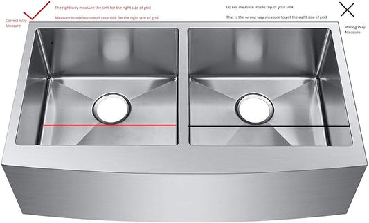 Starstar Sinks Protector Matte Black 304 Stainless Steel Kitchen Sink Bottom Grid, Rack (32 L x 15 W)