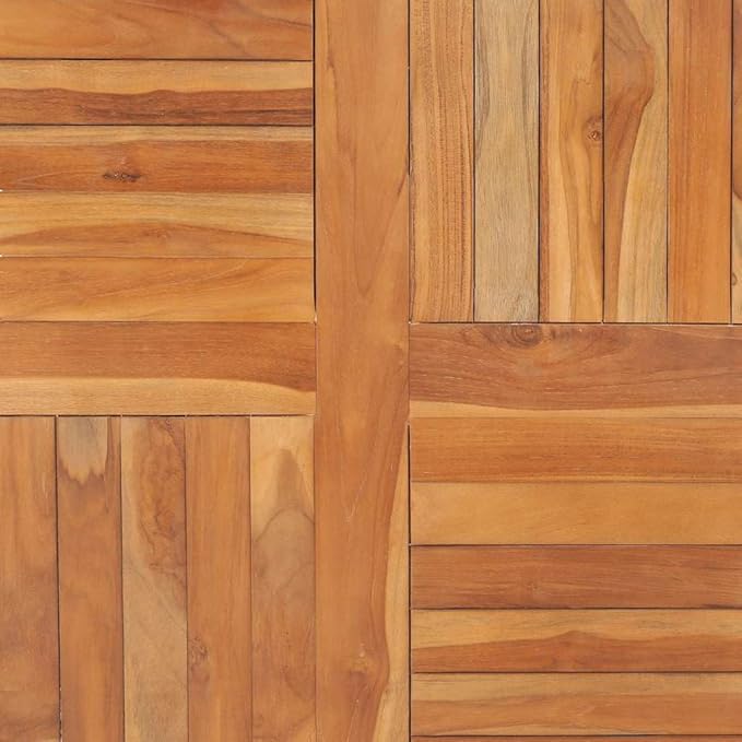 35.4 x 35.4 in Solid Teak Wood Square Tabletop Butcher Block Countertop for Custom Desk Bar Dining Outdoor Indoor Cafe Kitchen Rustic Brown