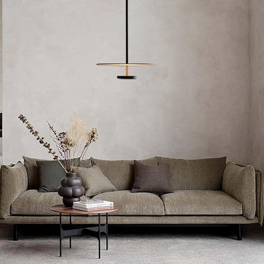 11.8'' Flying Saucer Pendant Light UFO Black Nordic MCM Mid Century Pendant Light Scandinavian Style Modern Minimalist Hanging Light Fixture for Dining Room Bedroom Kitchen Island Living Room