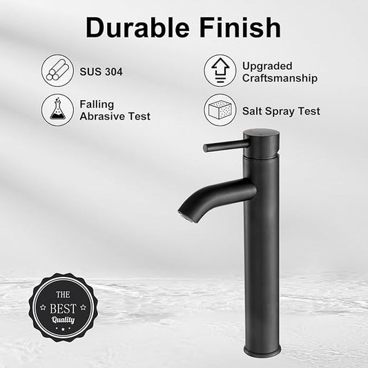 VOTON Vessel Sink Faucet Chrome Modern Tall Bathroom Faucets Single Handle One Hole Rv Vanity Lavatory Bathroom Sink Faucet