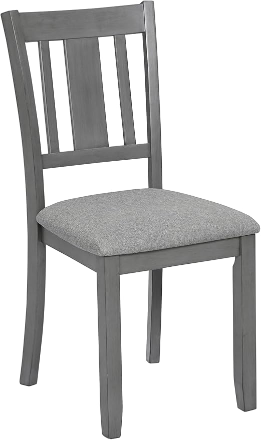 Ball & Cast Wooden Dining Chairs Set of 4, Elegant Wood Kitchen-Chairs with Padded Seat, 4 Pack Dining Room Chair-Seating Modern Side Chairs for Dining Room & Living Room, Solid Gray