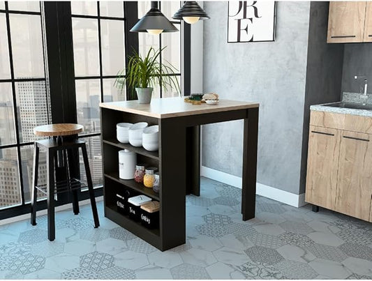 Tuhome Kitchen Counter with Spacious Storage, Open Shelves, Modern and Functional Design, Ideal for Kitchens, Dining Rooms, or Utility Spaces