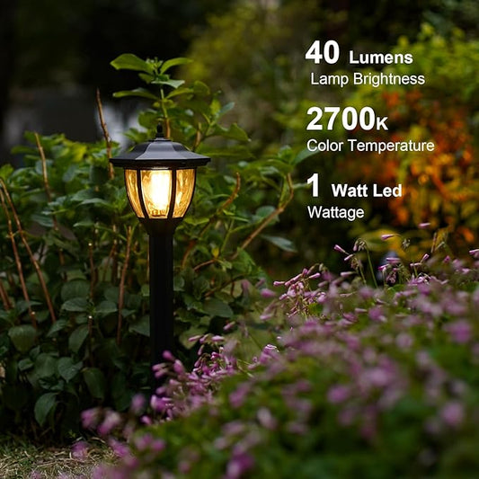 GOODSMANN Landscape Lighting 2PK Pathway Lights Low Voltage 1 Watt LED 12V AC Landscape Lights 40 Lumen 2700K Warm White with Replaceable Led Bulbs Cable Connectors