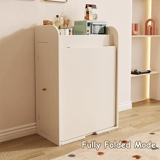 Kitchen Island with Extendable Table, Square Dining Table and 2 Chairs with Storage Cabinet, Pull-Out Design, Space-Saving, for Dining Room, Farmhouse