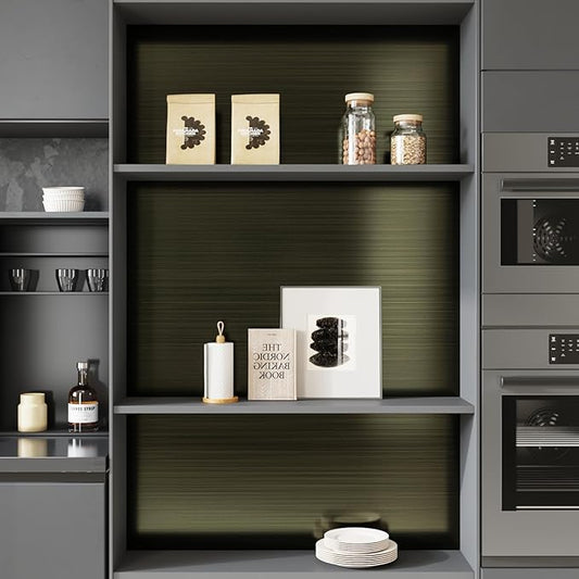 CRE8TIVE Bronze Black Stainless Steel Contact Paper Self Adhesive 24"x118" Wide Brushed Metallic Wallpaper Stick and Peel Rust Resistant Vinyl Roll for Kitchen Refrigerator Dishwasher Stove Appliances