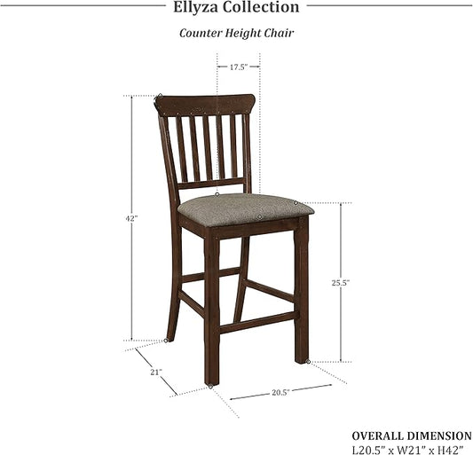 Lexicon Ellyza Counter Height Chair (Set of 2), Dark Brown