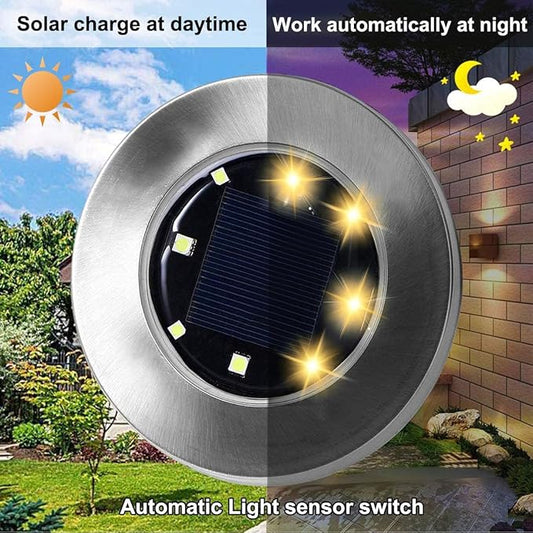 4.6 Inch Diameter Solar Ground Lights, Waterproof Solar Garden Lights, Outdoor Garden Waterproof Bright in-Ground Light, Landscape Lighting for Pathway,Yard,Lawn,Patio,Walkway (16 Pack Warm Light)