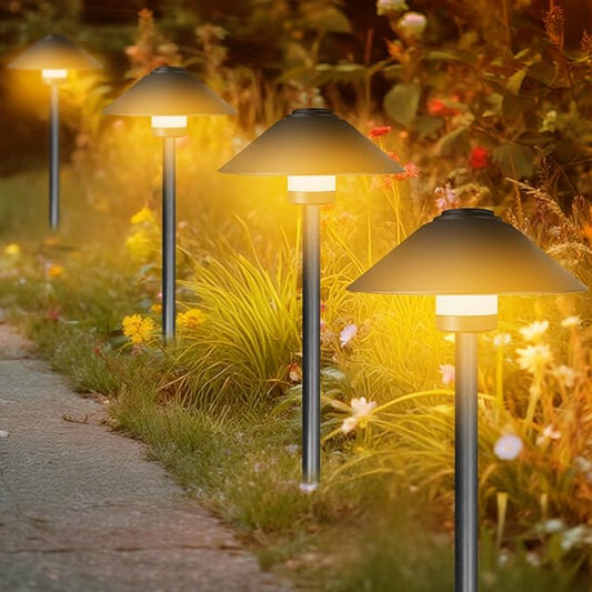 Banord 4 Pack Dusk to Dawn Outdoor Pathway Lights,Dimmable LED Landscape Path Lights, Timer & Memory Function, IP65 Waterproof Wired Low Voltage Landscape Lighting with Transformer