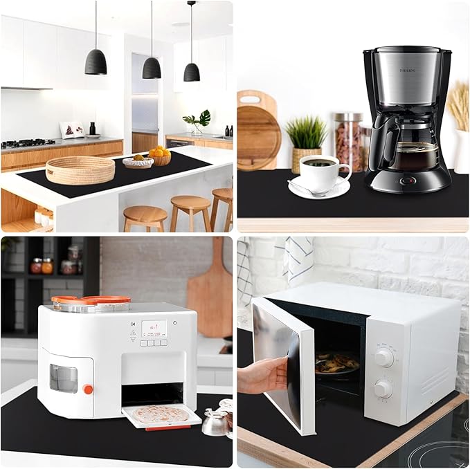 Extra Large Silicone Mat,Silicone Mats for Kitchen Counter Island Dinner Table Countertop Protector Heat Resistant Mat (120” x 48”, Black)