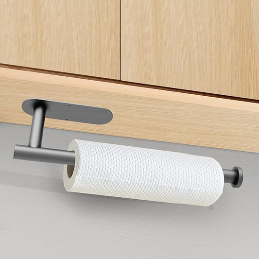 DEKAVA Under Cabinet Wall Mount Paper Towel Holder, Self-Adhesive Bar, Stainless Steel 13 inch (Grey, 1)