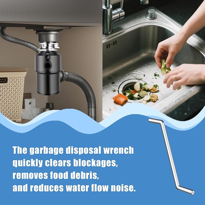 Garbage Disposal Wrench, Garbage Disposal Allen Wrench Tool for Un-Jam/Food Garbage Disposal Fix Garbage Disposal Repair/Unclog Kitchen Sink