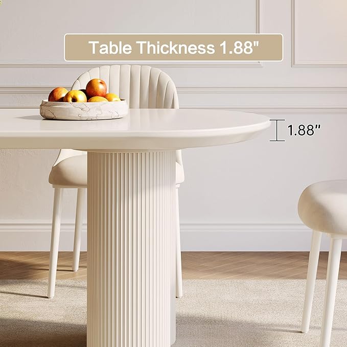Dining Table Set for 4, Modern Kitchen Table with 4 Chairs, Dining Room Table Set for Kitchen,Dining Room,Home & Office (62.99" White Table with 4 Chairs)