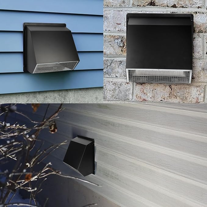 5 Inch Hooded Wall Vent with Screen and Damper,5"Exhaust Vent Dryer Vent Cover Outside,5" Vent Cover Exterior Wall Vent Cap for Kitchen Range Hood Vent Dryer Air Vent Bathroom Exhaust,Galvanized Steel