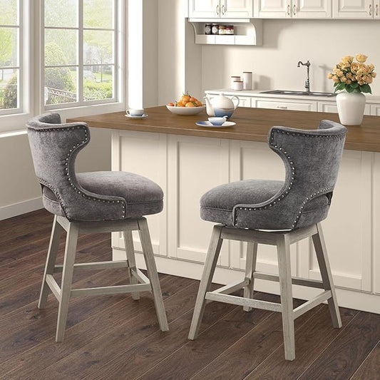 Madison Park Emmett Swivel Counter Stool with Charcoal Finish MP104-1119