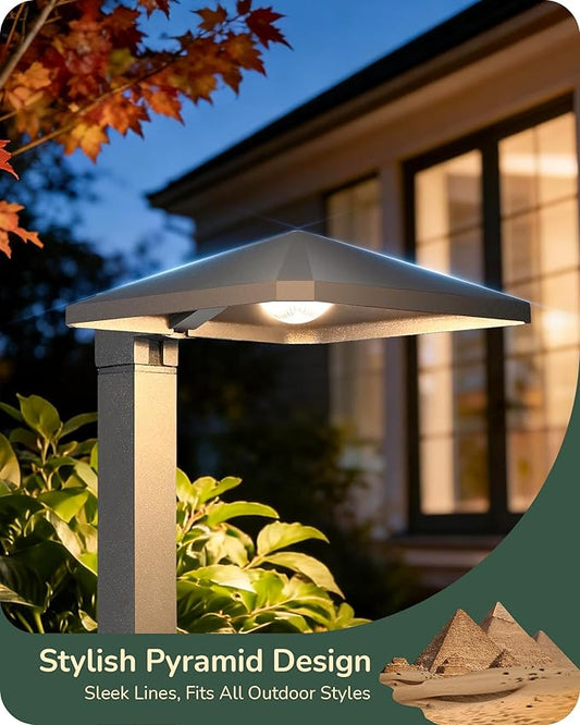 EDISHINE Low Voltage Landscape Lighting, Landscape Path Lights with Pyramid Exterior, Aluminum, 3000K & 50000Hrs, Outdoor Pathway Lights Wired for Garden, Yard, Driveway, 10 Pack