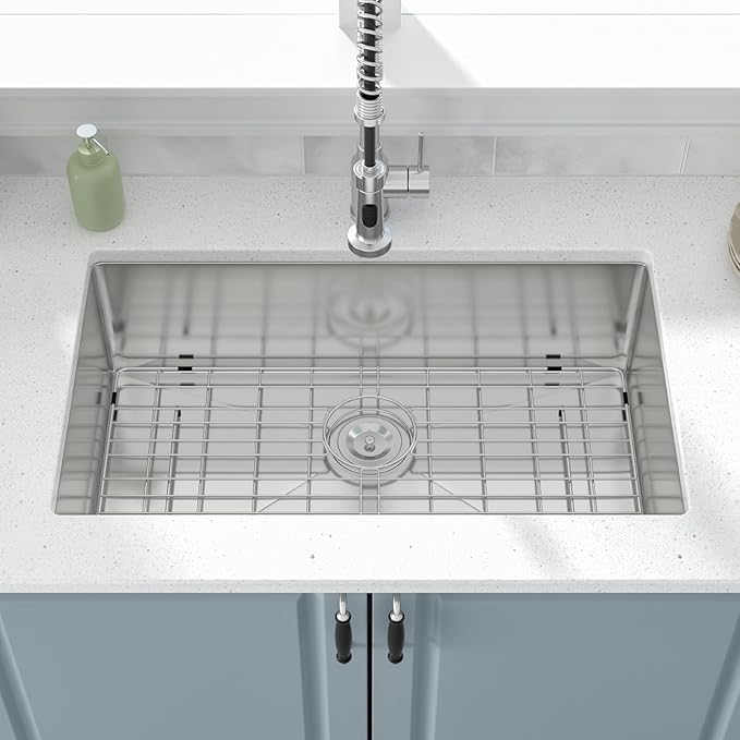 30 Kitchen Sink - Oumuch 30x18 Undermount Sinks 16 Gauge Stainless Steel Kitchen Sinks Single Bowl Sink Under Counter Basin for Kitchens