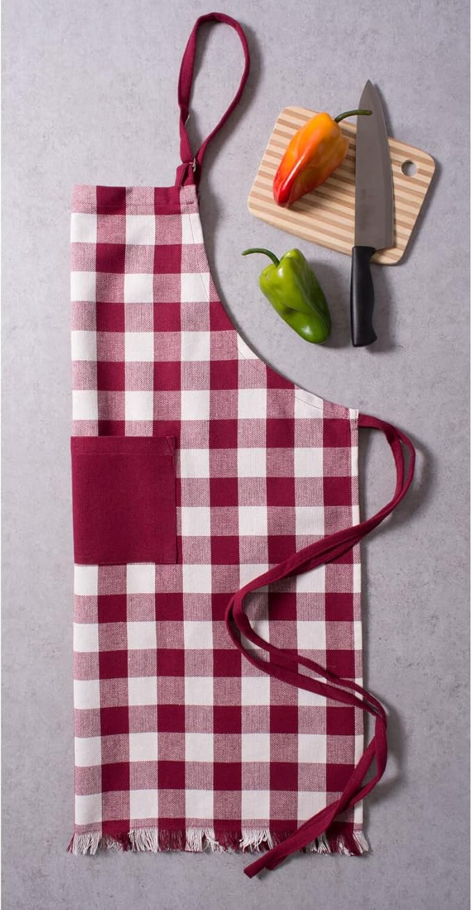 DII Unisex Buffalo Check Kitchen Collection, Classic Farmhouse Chef Apron, One Size