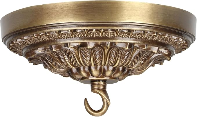 7.28 Inches Brass Ceiling Canopy, Gold Retro Mounting Plate Kit for Chandelier Pendant Light