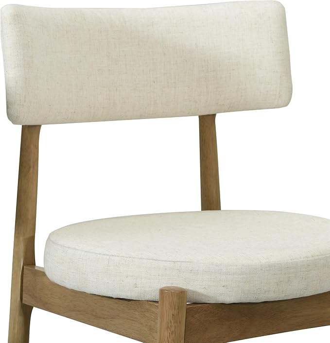 Modern Dining Chairs Set of 2 with Comfortable Seat - Sturdy Natural Wood Construction, Versatile Use for Kitchen Island, Dining Room, Bedroom - Stylish Simple Design,Beige-Fabric-Foam
